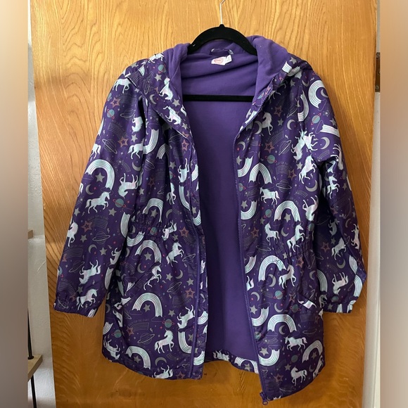 Wonder Nation lined windbreaker hooded unicorn jacket XXL (18) - Picture 1 of 7